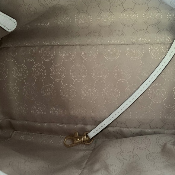 Michael Kors White/Gold Leather Satchel/Shoulder Handbag - Picture 11 of 12